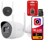 IP videokaamera Hikvision HiLook IPC-B140HA-D/W(W), 4MP, mikrofoniga, k&otilde;lariga ja 128GB m&auml;luga