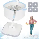 P&otilde;randapesukomplekt &auml;mbriga 2,5 l, 4 lappi, 360&deg; p&ouml;&ouml;rlev, teleskoopiline vars 110&ndash;130 cm, valge