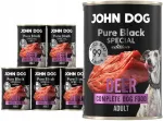 Koerakonservid John Dog Pure Black Special Edition hirvelihaga, 6 x 400 g