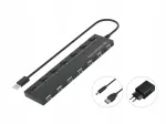USB jaotur CONCEPTRONIC, 7 pesa, USB-A 2.0, toitega, must