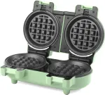 Kahepoolne mini vahvli-ahjuplaat GILES & POSNER 1100W eemaldatavate plaatidega, roheline