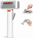 Loomade kamm turvalise terakaitse mehhanismiga, 2-in-1, koertele ja kassidele