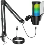 USB kondensaatormikrofon, kardioidne, 192 kHz, RGB LED