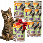 2 Friends m&auml;rg kassitoit pardaga, 72% lihasilmaga kastmes, 7 x 415 g + 1 tasuta