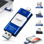 M&auml;lupulk 256GB 4in1 USB 3.0/Micro-USB/Lightning/USB-C, sinine