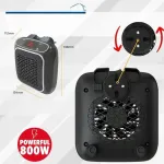 Mini seinapealne elektriline radiaator 800 W, termostaadi ja taimeriga, must