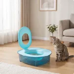 Madal kassitualett, kompaktne, pool-sinine