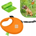 Automaatne jalutusrihm kotikestega, oranž, S suurus, koertele kuni 12 kg