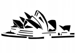 Kleebis autole v&otilde;i mootorrattale OPERA SYDNEY AUSTRALIA, 9 x 22,8 cm, taustata