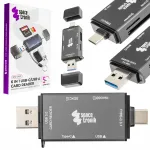 6-in-1 USB-A USB-C SD MicroSD adapteriga kaardilugeja arvutile ja telefonile