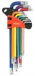 Torx v&otilde;tmete komplekt T10-T50, CrV, 9 tk v&auml;rviline