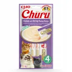 Kassimaitsed INABA Churu kanaliha ja krevettidega, 4 x 14 g
