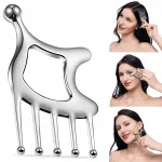 Gua Sha n&auml;o- ja peamassaažiseade, 5-&uuml;hes, roostevabast terasest