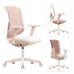 Roosa reguleeritava k&otilde;rgusega (47&ndash;57 cm), ergonoomiline kontoritool, p&ouml;&ouml;ratav