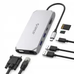 ORICO XCR USB-C 12-in-1 dokijaam HDMI 4K, VGA, LAN, PD 100W, 3 USB, SD kaardilugejaga