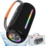 Kaasaskantav juhtmevaba RGB Bluetooth k&otilde;lar, must, IPX6, USB, TF, AUX, Type-C