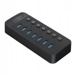 ORICO CT2U3-7AB USB jaotur, 7 USB-A, l&uuml;litid, 5Gbps, must