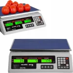 Kaubakaalud valged, 35 kg, 2 g t&auml;psusega, LCD-ekraan