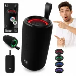 Juhtmevaba Bluetooth 5.4 k&otilde;lar XL, 24 W, LED-ga, must