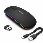 Juhtmevaba optiline hiir Bluetoothi ja RGB-taustvalgustusega, must