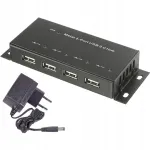 USB-jaotur Renkforce, 4x USB 2.0, must, metallist