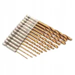 Metallipuuride komplekt HSS Titanium, 13 tk, 1/4" varrega