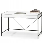 Kirjutuslaud sahtlitega UNIF, 123 cm, valged sahtlid ja mustad jalad