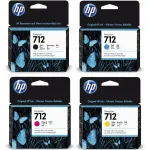 HP 712 tindikassettide komplekt, 4 tk, originaal, DesignJet T210/T230/T250/T630/T650 jaoks