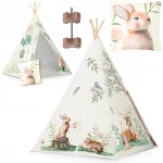 Laste tipi telk metsloomade mustriga ja stabilisaatoriga