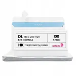 Isekleepuvad valged DL &uuml;mbrikud lindiga, 90 g, 100 tk.