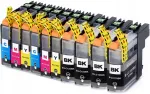 BROTHER LC123 tindikassetid, 10 tk, XL, sobib DCP-J132W/J152W/J552DW/J752DW jaoks