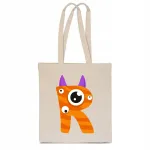 Laste puuvillane ostukott liivakarva, t&auml;hega R, ECO BAG, TT_486