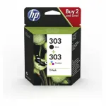 HP 303 tindikassett (3YM92AE#301), must ja v&auml;rviline, originaal