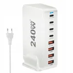 Multifunktsionaalne USB laadija 240W, 4x USB-A, 4x USB-C