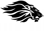 Kleebis autole v&otilde;i s&uuml;learvutile LION HEAD WITH MANE, 10 x 19,6 cm, taustata