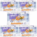 Niiske WC-paber saialilledega Bella Baby Happy, 42 tk, 5 pakki