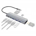 USB-C HUB jaam HDMI, SD, PD 100W, 4K/30Hz, 1080p/60Hz
