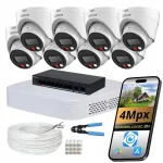 V&auml;lise j&auml;lgimise komplekt 8 IP PoE kaamerat 4Mpx 2K IR LED DAHUA