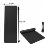 Must libisemiskindel jooga- ja treeningmatt, 173x61 cm, 0,6 mm