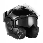 NOX PREMIUM Flip-Back mootorratturi kiiver, must, suurus XL