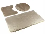 Vannitoamattide komplekt Sumba Beige Waves, 3 tk, libisemiskindlad