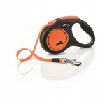 Automaatne Flexi New Neon koera rihm, must/oranž, suurus S