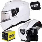 Mootorratta kiiver HSR HS950 valge, blendaga, P/J ECE 22.06