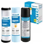 Veefiltri Ecosoft CHV3ECO 3-osaline vaht, s&uuml;sinik PP, GAC, CTO kassettide komplekt