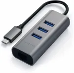 USB-C jagaja, 3 USB 3.0 &uuml;hendust, Gigabit Ethernet, alumiinium