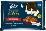 FELIX TASTY SHREDS m&auml;rg kassitoit veise- ja kanalihaga, 4 x 80 g