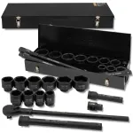 L&ouml;&ouml;k-t&ouml;&ouml;riistakomplekt JCB 1" Cr-Mo kuusnurk, 15 osa, 36-80 mm