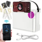 Kaasaskantav karaoke-k&otilde;lar BEDEE, 10W, 2 mikrofoni, LED, 2000mAh, k&auml;epidemega
