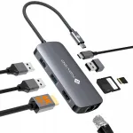 USB-C jagaja NOVOO R8 PRO HDMI, LAN, Micro SD, 4K, 8-&uuml;hes