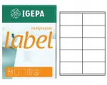 Kleebiste komplekt IGEPA LABELS, 105x57 mm, valged, 100 lehte